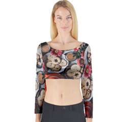 Cookies & Tea Tray  Long Sleeve Crop Top by Incredible