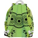 Green Grid Cute Flower Mandala Top Flap Backpack View3