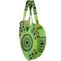 Green Grid Cute Flower Mandala Giant Heart Shaped Tote View3