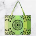 Green Grid Cute Flower Mandala Medium Tote Bag View1