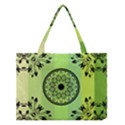 Green Grid Cute Flower Mandala Medium Tote Bag View1