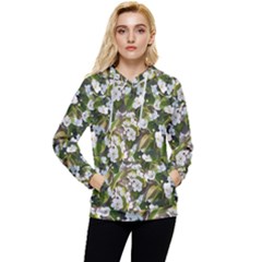 Blooming Garden Women s Lightweight Drawstring Hoodie by SychEva