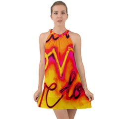  Graffiti Love Halter Tie Back Chiffon Dress by essentialimage365