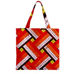 Pop Art Mosaic Zipper Grocery Tote Bag by essentialimage365