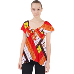 Pop Art Mosaic Lace Front Dolly Top by essentialimage365