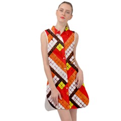 Pop Art Mosaic Sleeveless Shirt Dress by essentialimage365