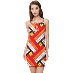 Pop Art Mosaic Summer Tie Front Dress by essentialimage365