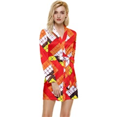 Pop Art Mosaic Long Sleeve Satin Robe by essentialimage365