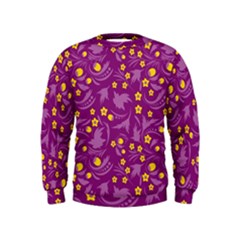 Folk Flowers Art Pattern Floral Abstract Surface Design  Seamless Pattern Kids  Sweatshirt by Eskimos