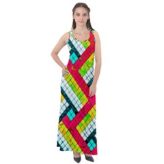 Pop Art Mosaic Sleeveless Velour Maxi Dress by essentialimage365