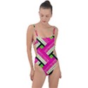 Pop Art Mosaic Tie Strap One Piece Swimsuit View1