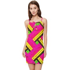 Pop Art Mosaic Summer Tie Front Dress by essentialimage365