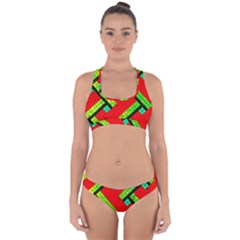 Pop Art Mosaic Cross Back Hipster Bikini Set by essentialimage365