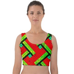 Pop Art Mosaic Velvet Crop Top by essentialimage365