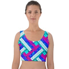 Pop Art Mosaic Velvet Crop Top by essentialimage365