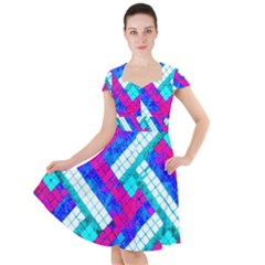 Pop Art Mosaic Cap Sleeve Midi Dress by essentialimage365