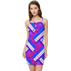 Pop Art Mosaic Summer Tie Front Dress by essentialimage365