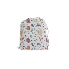 Funny Cats Drawstring Pouch (small) by SychEva