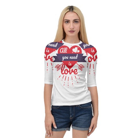 All You Need Is Love Quarter Sleeve Raglan Tee by DinzDas