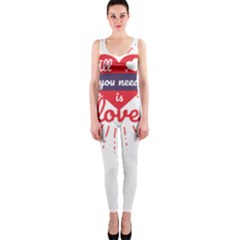 All You Need Is Love One Piece Catsuit by DinzDas