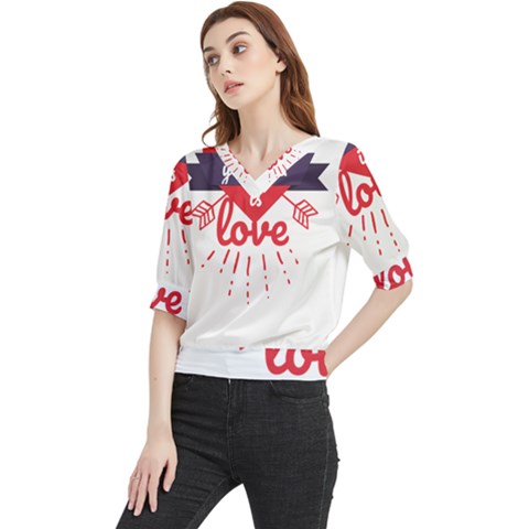 All You Need Is Love Quarter Sleeve Blouse by DinzDas