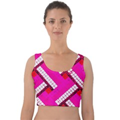 Pop Art Mosaic Velvet Crop Top by essentialimage365