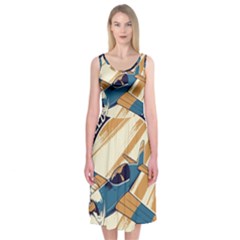 Airplane - I Need Altitude Adjustement Midi Sleeveless Dress by DinzDas