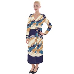 Airplane - I Need Altitude Adjustement Velvet Maxi Wrap Dress by DinzDas