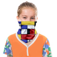 Stripes And Colors Textile Pattern Retro Face Covering Bandana (kids) by DinzDas