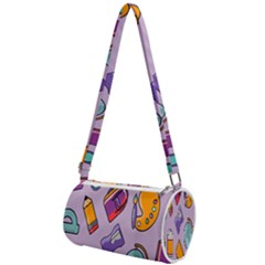 Back To School And Schools Out Kids Pattern Mini Cylinder Bag by DinzDas