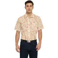 Thanksgiving Flowers And Gifts Pattern Men s Short Sleeve Pocket Shirt  by DinzDas