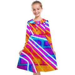 Pop Art Neon Wall Kids  Midi Sailor Dress by essentialimage365