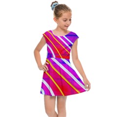 Pop Art Neon Lights Kids  Cap Sleeve Dress by essentialimage365