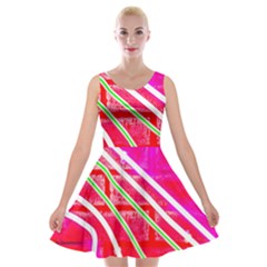 Pop Art Neon Wall Velvet Skater Dress by essentialimage365