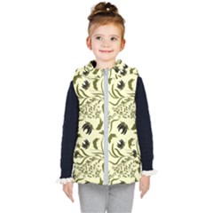 Folk Flowers Art Pattern Floral Abstract Surface Design  Seamless Pattern Kids  Hooded Puffer Vest by Eskimos