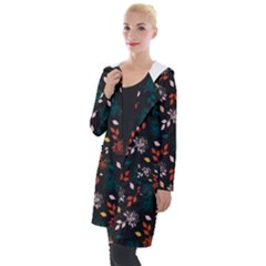 Rose Floral Hooded Pocket Cardigan by tmsartbazaar