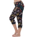 Rose Floral Lightweight Velour Capri Yoga Leggings View2