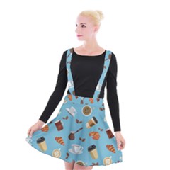 Coffee Time Suspender Skater Skirt by SychEva