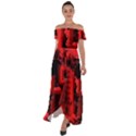 Red Light Off Shoulder Open Front Chiffon Dress View1