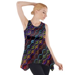 Dark Multicolored Mosaic Pattern Side Drop Tank Tunic by dflcprintsclothing