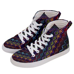 Dark Multicolored Mosaic Pattern Women s Hi-top Skate Sneakers by dflcprintsclothing