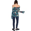 Tropical Autumn Leaves Off Shoulder Long Sleeve Top View2