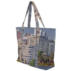 Urban Coastal Scene, Montevideo Uruguay Zip Up Canvas Bag by dflcprintsclothing