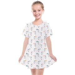 Robots Polka 5x5 Kids  Smock Dress by dollshausco