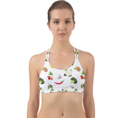 Fruits, Vegetables And Berries Back Web Sports Bra by SychEva