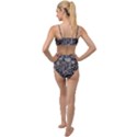 Grey And White Grunge Camouflage Abstract Print Tied Up Two Piece Swimsuit View2