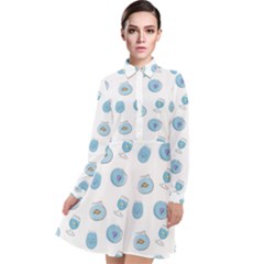 Aquarium With Fish Long Sleeve Chiffon Shirt Dress by SychEva