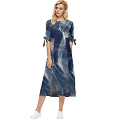 Pilot Light Bow Sleeve Chiffon Midi Dress by MRNStudios