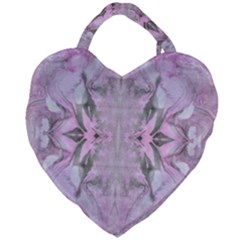 Pastels Symmetry Giant Heart Shaped Tote by kaleidomarblingart