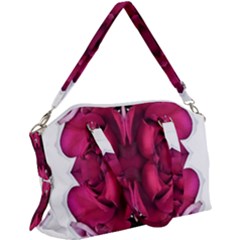 Diagonal Magenta Bouquet Canvas Crossbody Bag by kaleidomarblingart